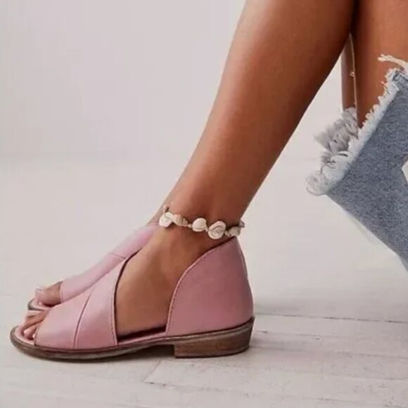 FREE PEOPLE Mont Blanc Pink Leather Shoes - Size EU 40 - Picture 5 of 9